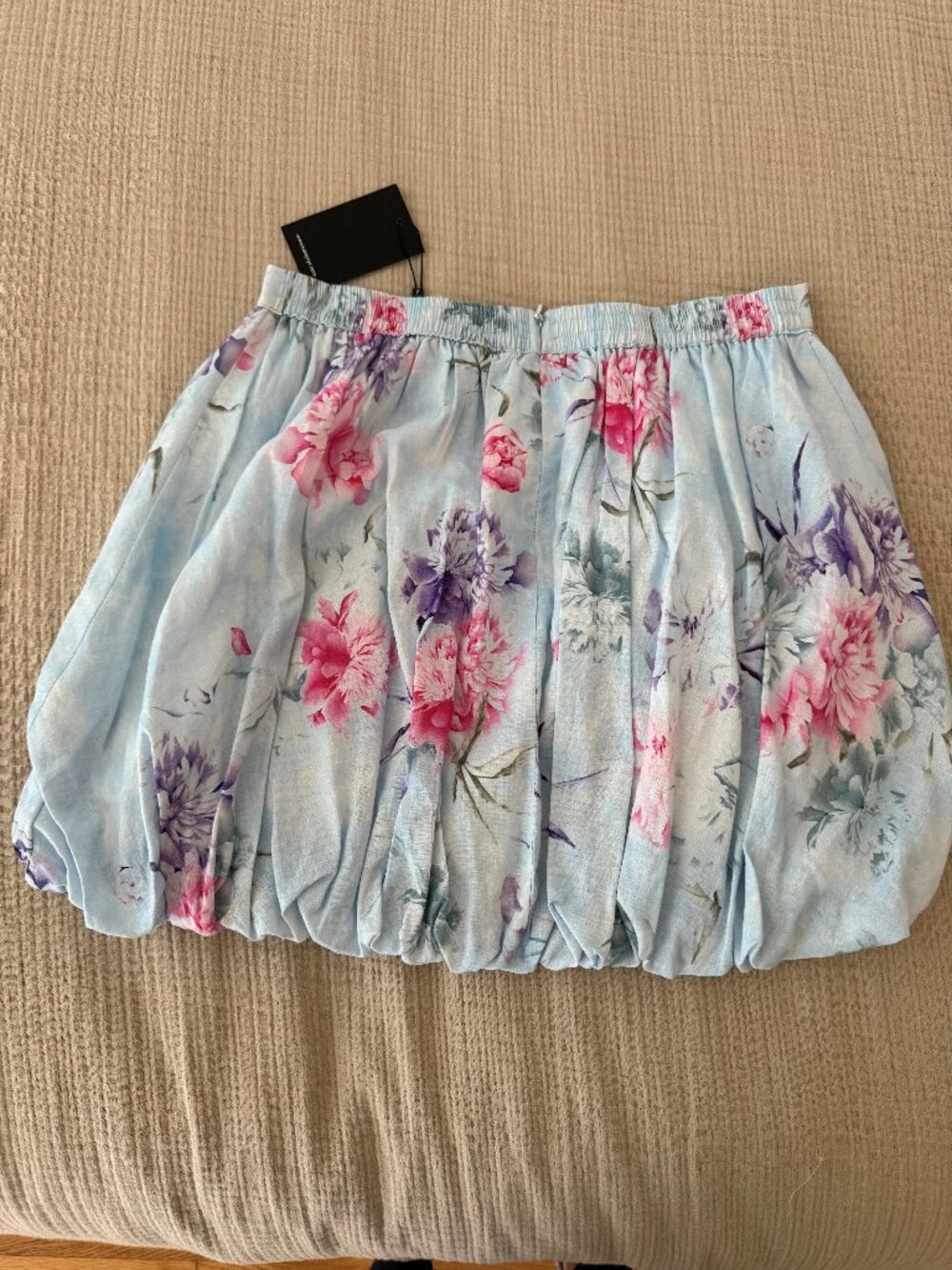 Katie J Tween Quinn Bubble Skirt Size Large Pale Blue Floral NWT